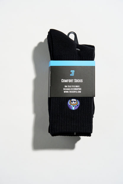 Skully's Black Socks (3 Pairs)