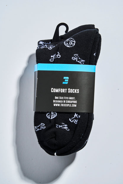 Skully's Socks Black (3 Pairs)